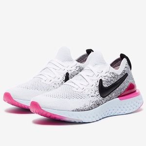 Nike 9.5 Epic React Flyknit 2 “Oreo Pink” Used, like new running shoes.